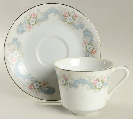 Rose Bud Flat Cup & Saucer Set