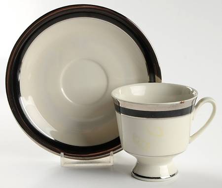 Midnight Halo Flat Cup & Saucer Set