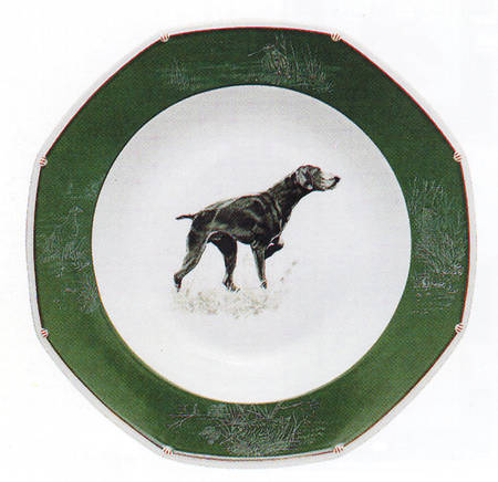 Chasse Hunter Green Deep Round Platter