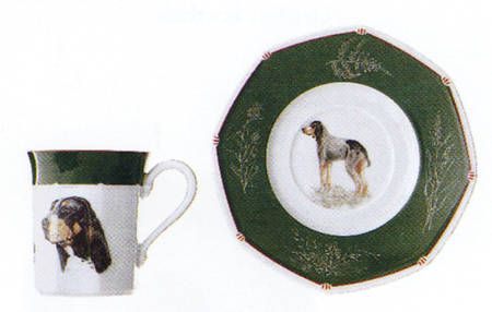 Chasse Hunter Green Flat Cup & Saucer Set