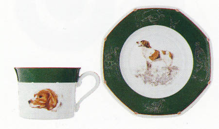 Chasse Hunter Green Breakfast Cup & Saucer Set