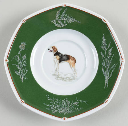 Chasse Hunter Green Saucer for Flat Cup