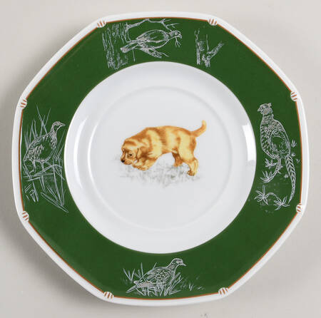 Chasse Hunter Green Saucer for Breakfast Cup