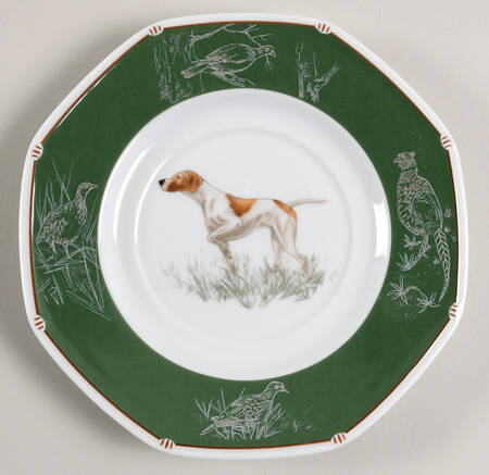 Chasse Hunter Green Saucer for Breakfast Cup