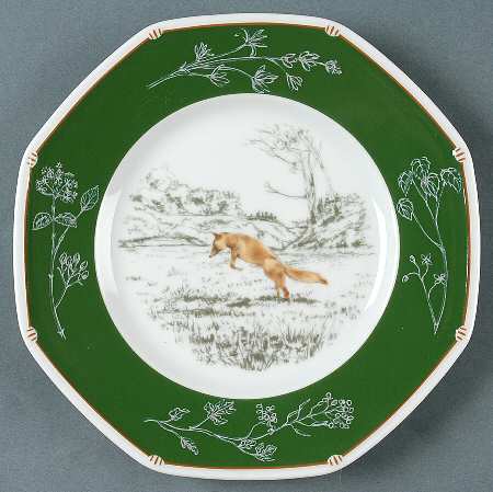 Chasse Hunter Green Bread & Butter Plate