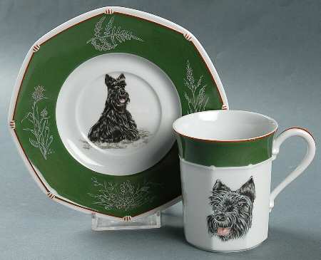 Chasse Hunter Green Flat Cup & Saucer Set