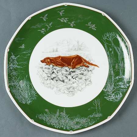 Chasse Hunter Green Tart Plate
