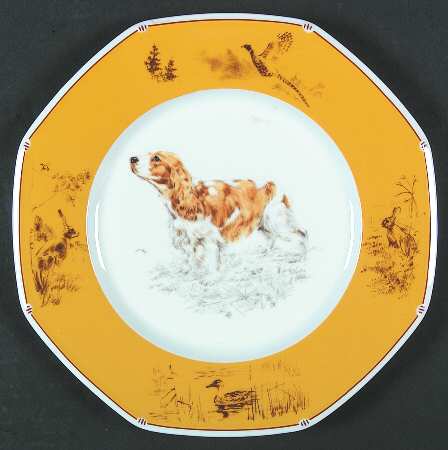 Chasse Yellow Dinner Plate