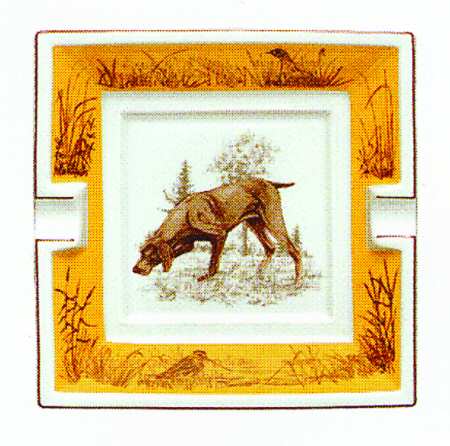 Chasse Yellow 4" Ashtray