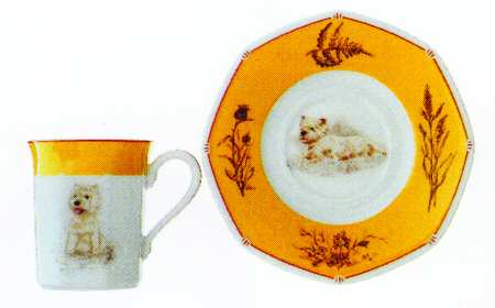 Chasse Yellow Flat Cup & Saucer Set