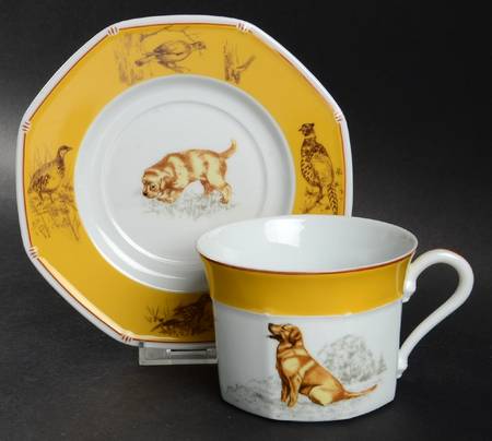 Chasse Yellow Breakfast Cup & Saucer Set