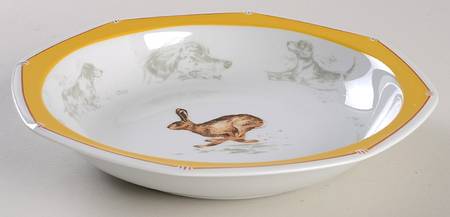 Chasse Yellow Soup/Cereal Bowl
