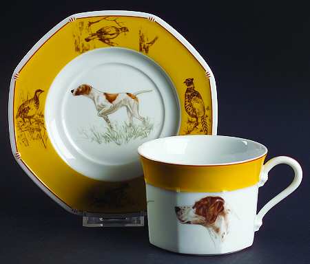 Chasse Yellow Breakfast Cup & Saucer Set
