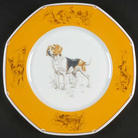 Chasse Yellow Dinner Plate