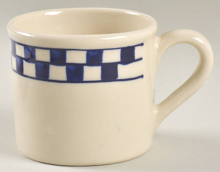 Blue Checks Flat Cup