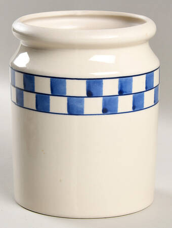 Blue Checks Large Canister No Lid