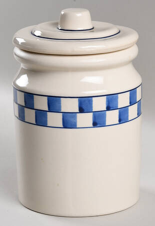 Blue Checks Large Canister & Lid