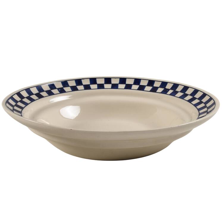 Blue Checks 14" Pasta Serving Bowl