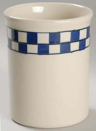 Blue Checks Utensil Holder