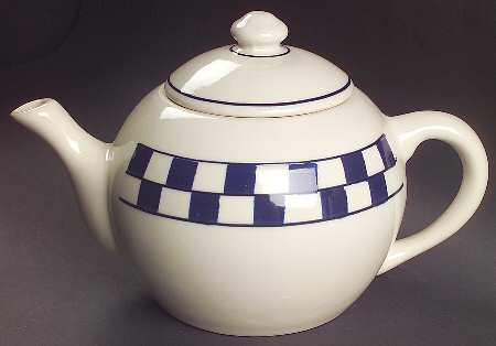 Blue Checks Teapot & Lid