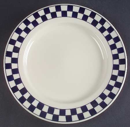 Blue Checks Service Plate (Charger)