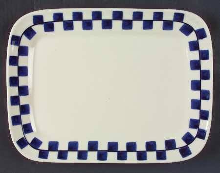 Blue Checks 12" Rectangular Serving Platter