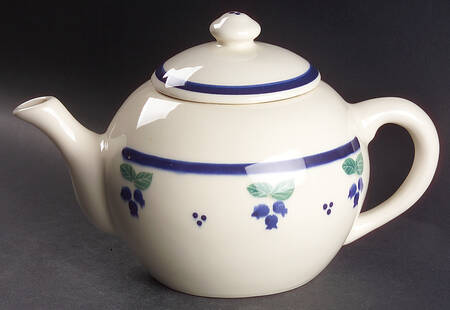 Blueberry (Blue Band) Teapot & Lid