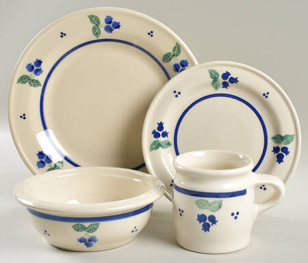 Blueberry (Blue Band) 4 Piece Place Setting