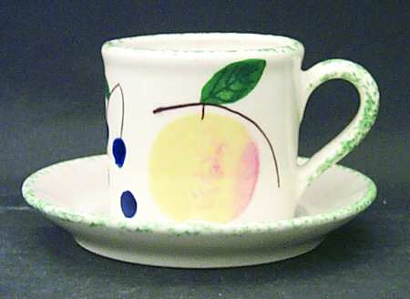 Fruit Salad Flat Cup & Saucer Set