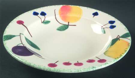 Fruit Salad Large Rim Soup Bowl