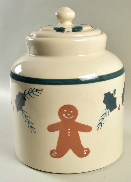 Gingerbread Cookie Canister with Lid