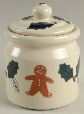 Gingerbread Small Canister & Lid with Seal Ring