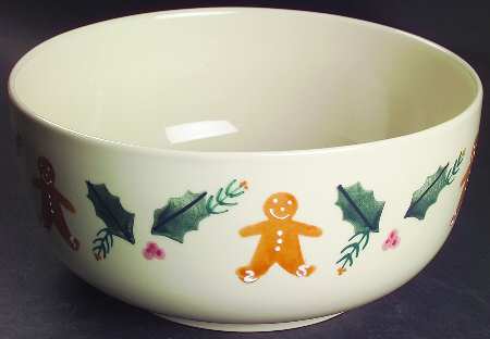 Gingerbread 10" Large Salad Serving Bowl