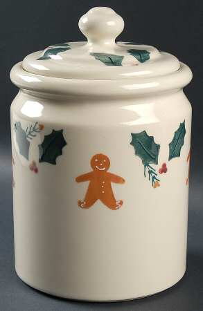 Gingerbread Large Canister & Lid with Seal Ring