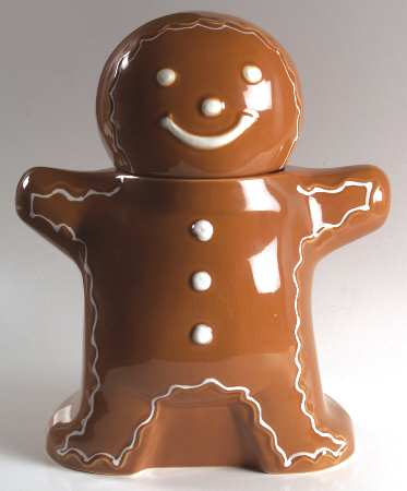 Gingerbread Figural Cookie Jar & Lid
