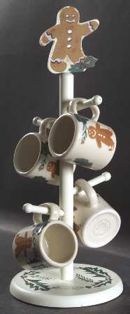 Gingerbread Mug Tree & 4 Mugs