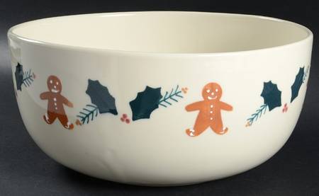 Gingerbread 12" Large Salad Serving Bowl