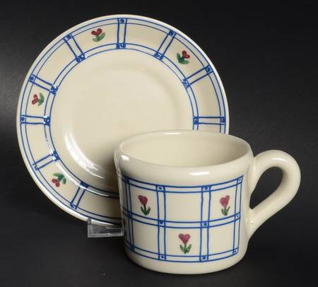 Windowpane Flat Cup & Saucer Set