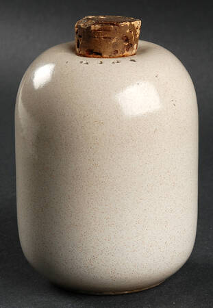 Antique White (Coupe) Large Salt Shaker with Cork Stopper Top