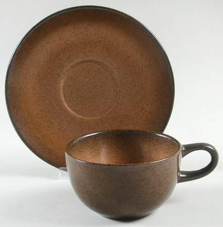 Brownstone Flat Cup & Saucer Set
