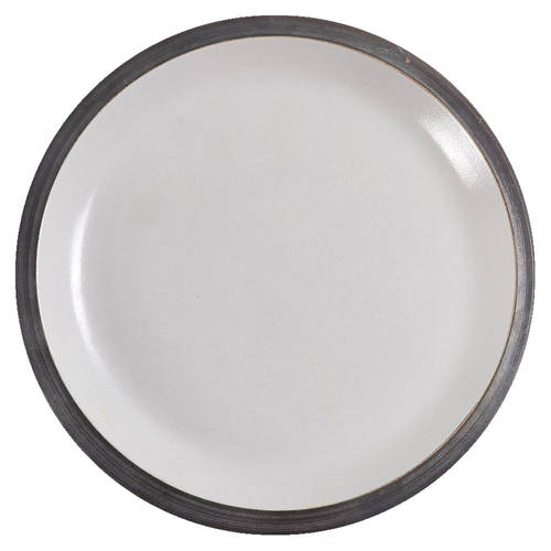 Brown & White (Rim) Large Dinner Plate