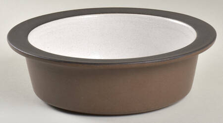 Brown & White (Rim) 7" Round Vegetable Bowl