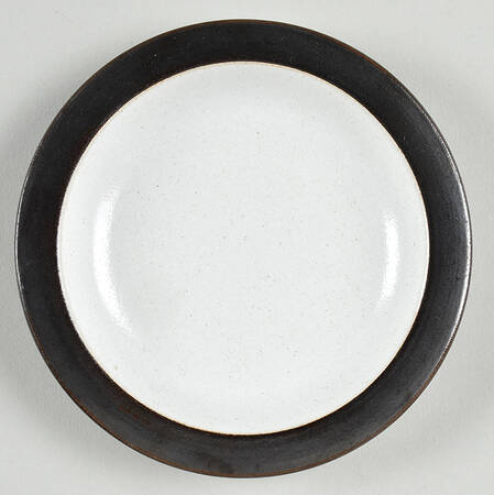 Brown & White (Rim) Bread & Butter Plate