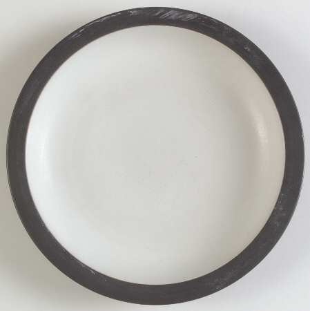 Brown & White (Rim) Luncheon Plate