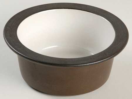 Brown & White (Rim) Open Individual Casserole