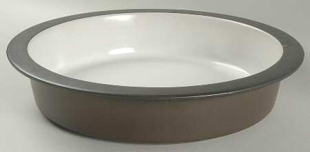 Brown & White (Rim) 11" Round Baker