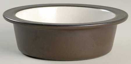 Brown & White (Rim) 7" Round Open Casserole