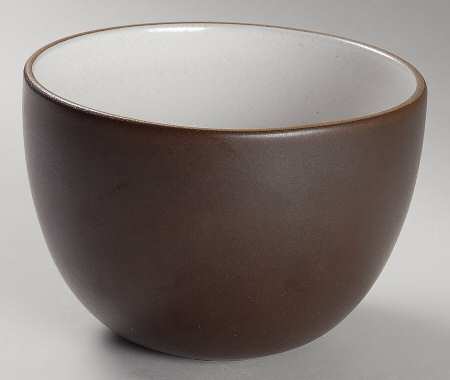 Brown & White (Rim) 5" Round Vegetable Bowl