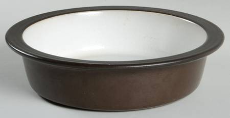 Brown & White (Rim) 9" Round Open Casserole
