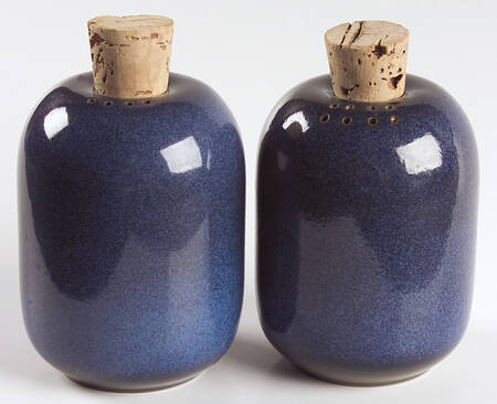Moonstone (Coupe) Large Salt & Pepper with Cork Stopper Tops